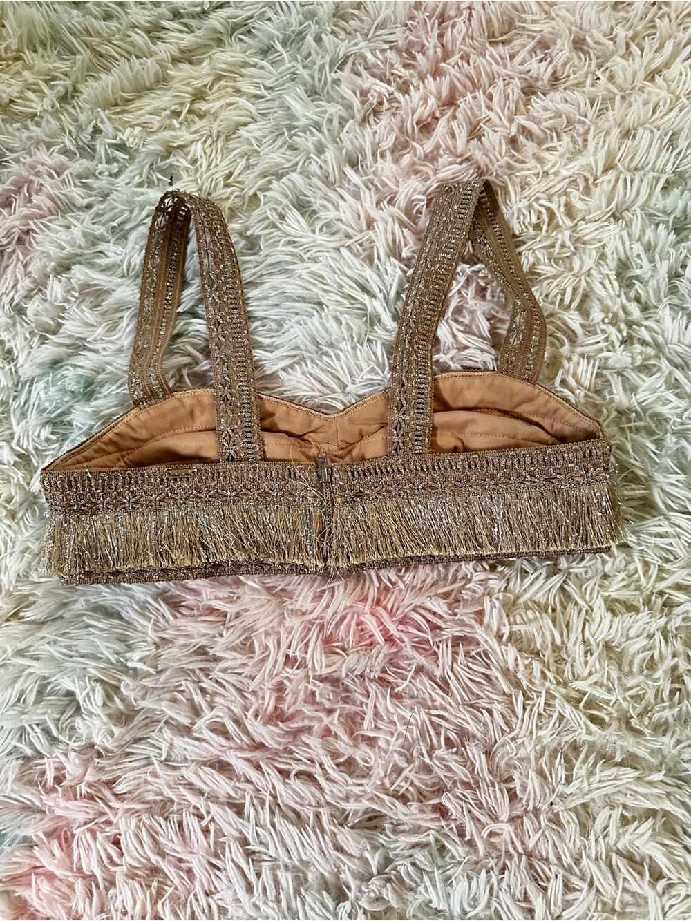 PatBo Fringe Bralette in Gold Size 4 - Picture 4 of 15